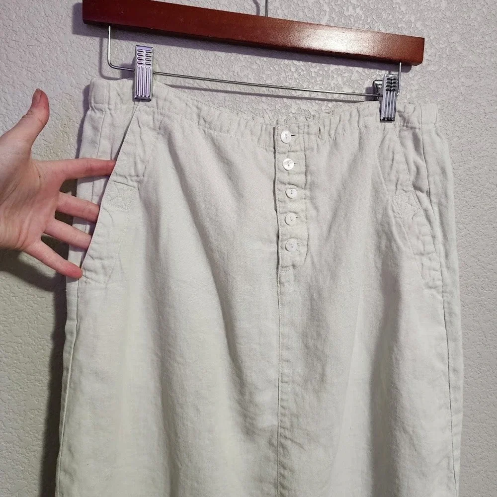 EDDIE‎ BAUER Vintage Linen Mini Skirt Minimalist Coastal Y2K 4